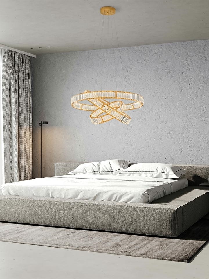 Moosee Liberty lampa wisząca 1x62,6 W złota-kryształ MSE010100176