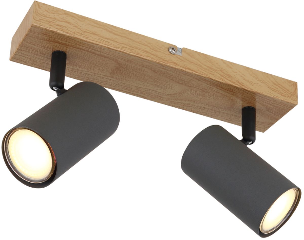 Darmowa Dostawa - Lampa podsufitowa 2x35 W drewno-grafitowa Globo Lighting Robby 579112G