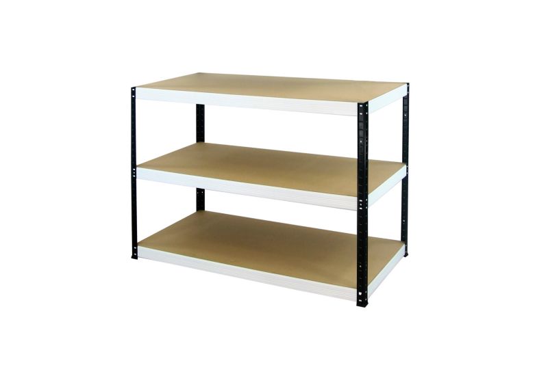 Regał magazynowy garażowy metalowy MODO24 czarno-biały helios 106x180x50cm 3 półki po 275 kg 1 szt.