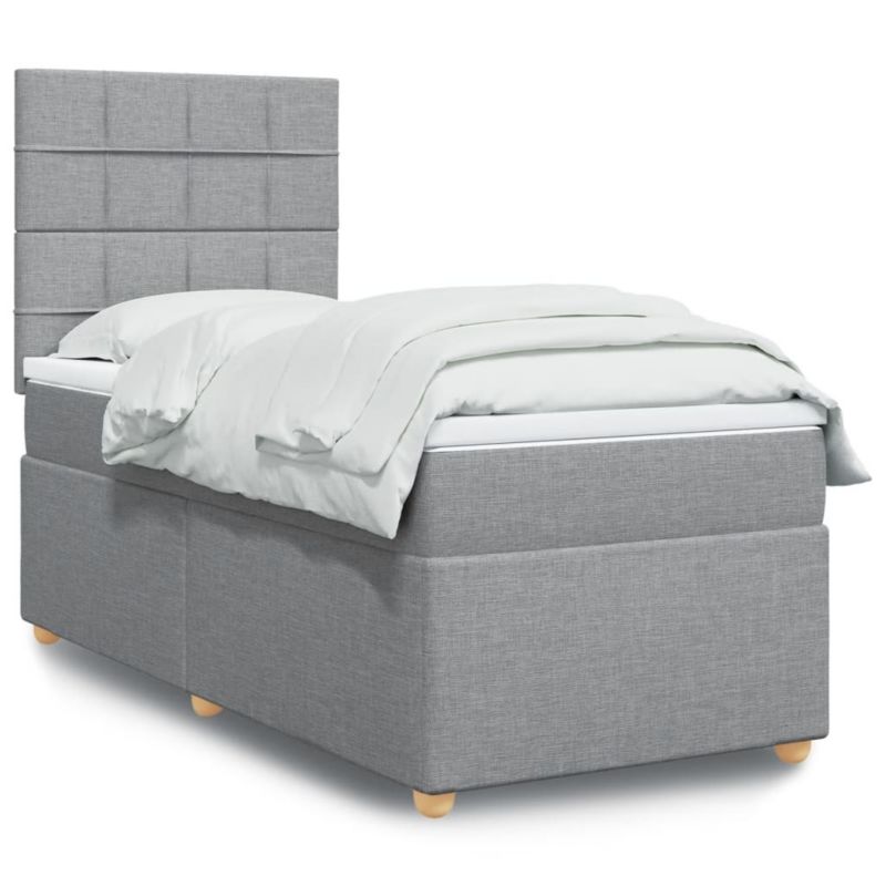 Łóżko kontynentalne WaszeMeble 90x190 cm jasnoszare WM-3291135 1 szt.