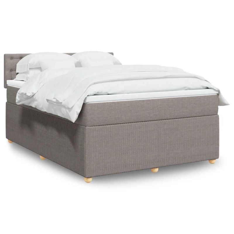 Łóżko z materacem WaszeMeble 135x190 cm Taupe tkanina z LED WM-3289769 1 szt.