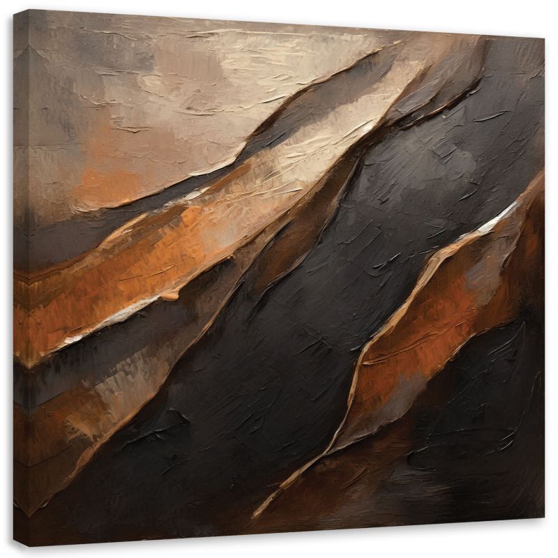Obraz do salonu sypialni Feeby Abstrakcja Tekstura Brązowa 50x50 cm 1szt