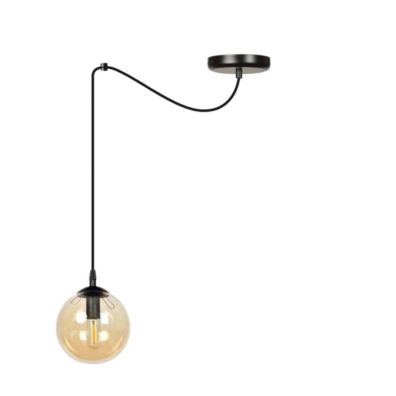 Lampa sufitowa Emibig Gigi czarno-miodowy wym: 200 x 200 x 14 cm 1xE14 x 10W 1 szt.