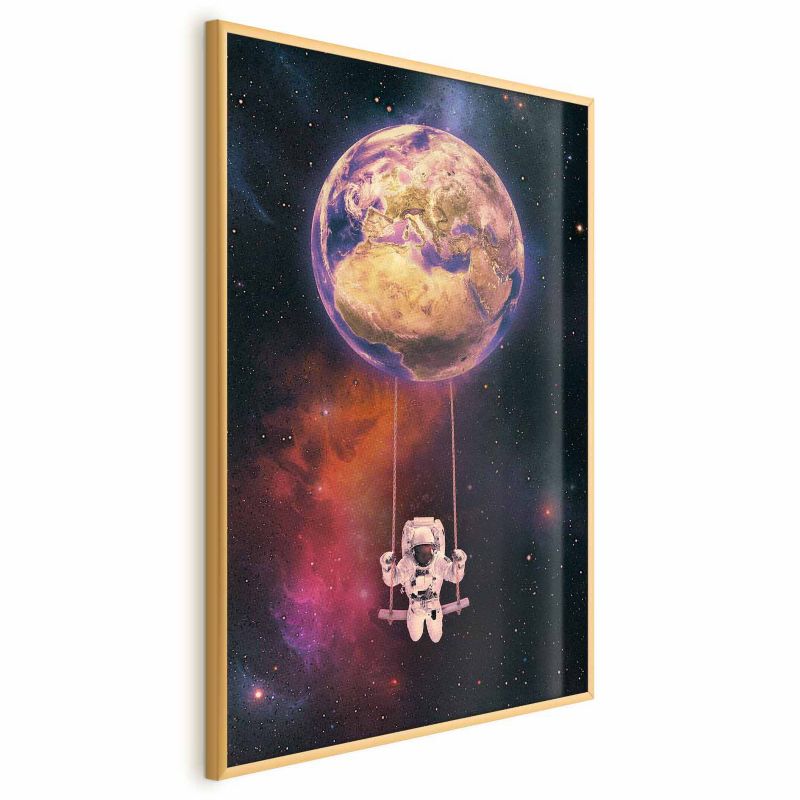 Plakat Artgeist Kosmiczna huśtawka 29,7x42 cm z ramą złotą 1 szt