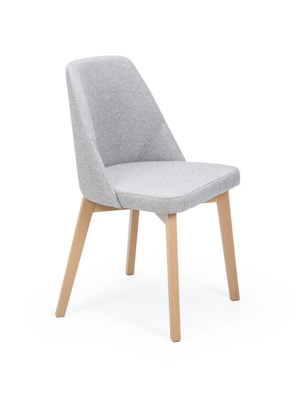 Krzesło tapicerowane Chairline FLAVIO 1 szare tkanina Megan 363 nogi dąb sonoma 1 szt.