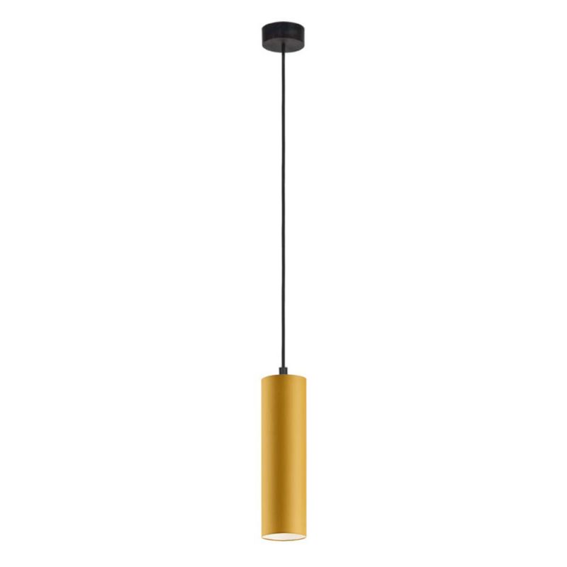 Lampa wisząca zwis Volta Light Factory żyrandol sufitowa z abażurem tuba Musztardowy FINE Z1 1szt.