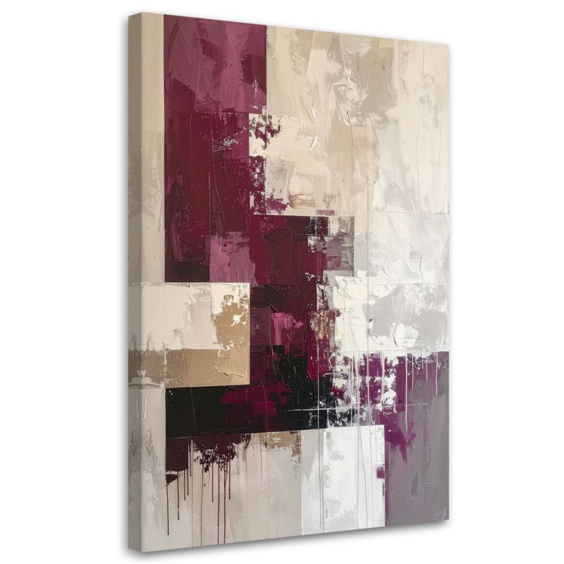 Obraz nowoczesny do salonu sypialni biura Feeby Bordowo beżowa 60x90cm 1szt