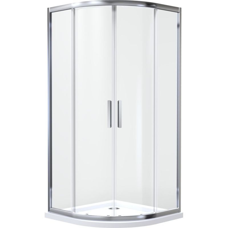 Kabina prysznicowa Oltens Vorma półokrągła 80x80 cm, chrom, szkło, powłoka SmartClean, 1 szt.