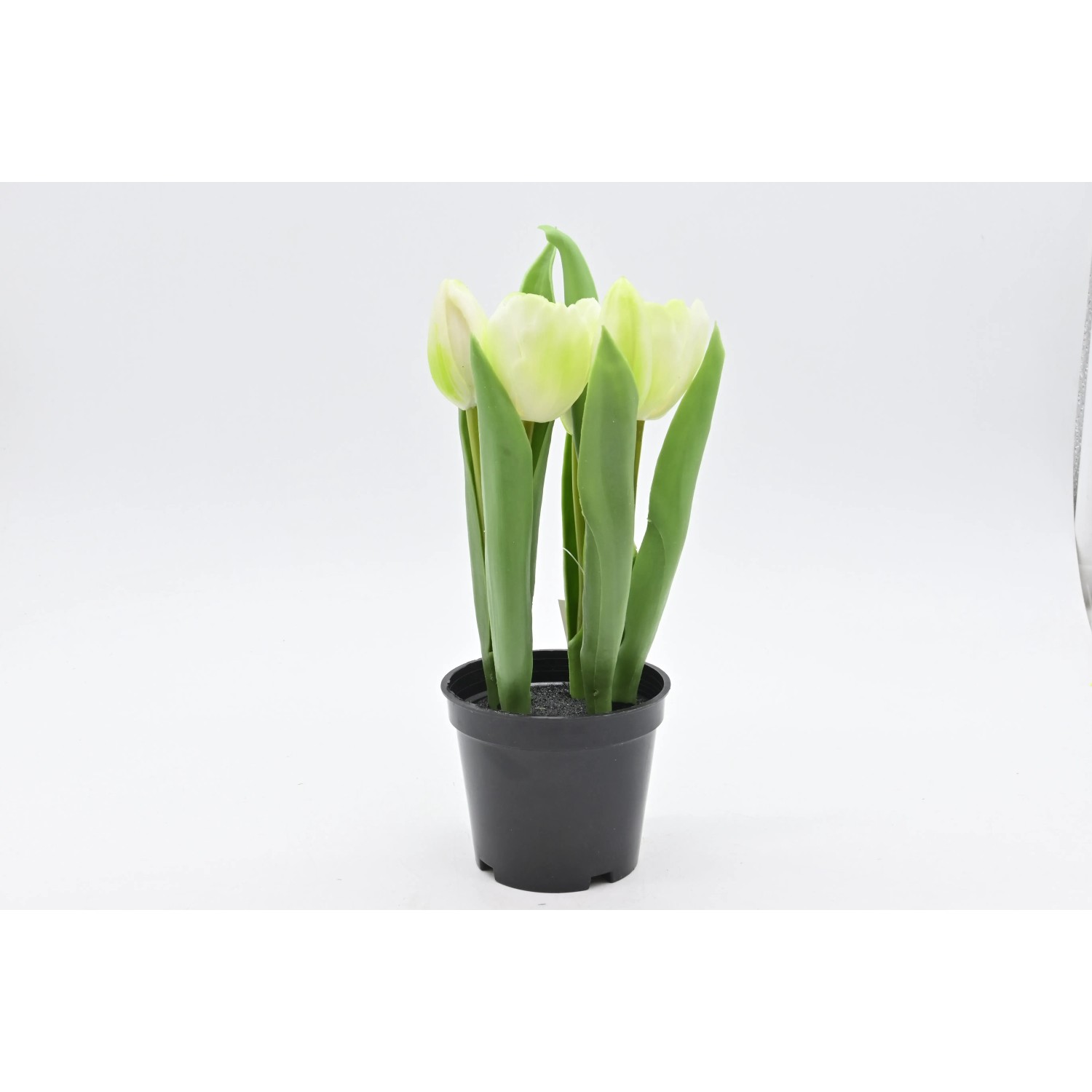 Tulipan sztuczny gumowany w doniczce - wys. 22 cm