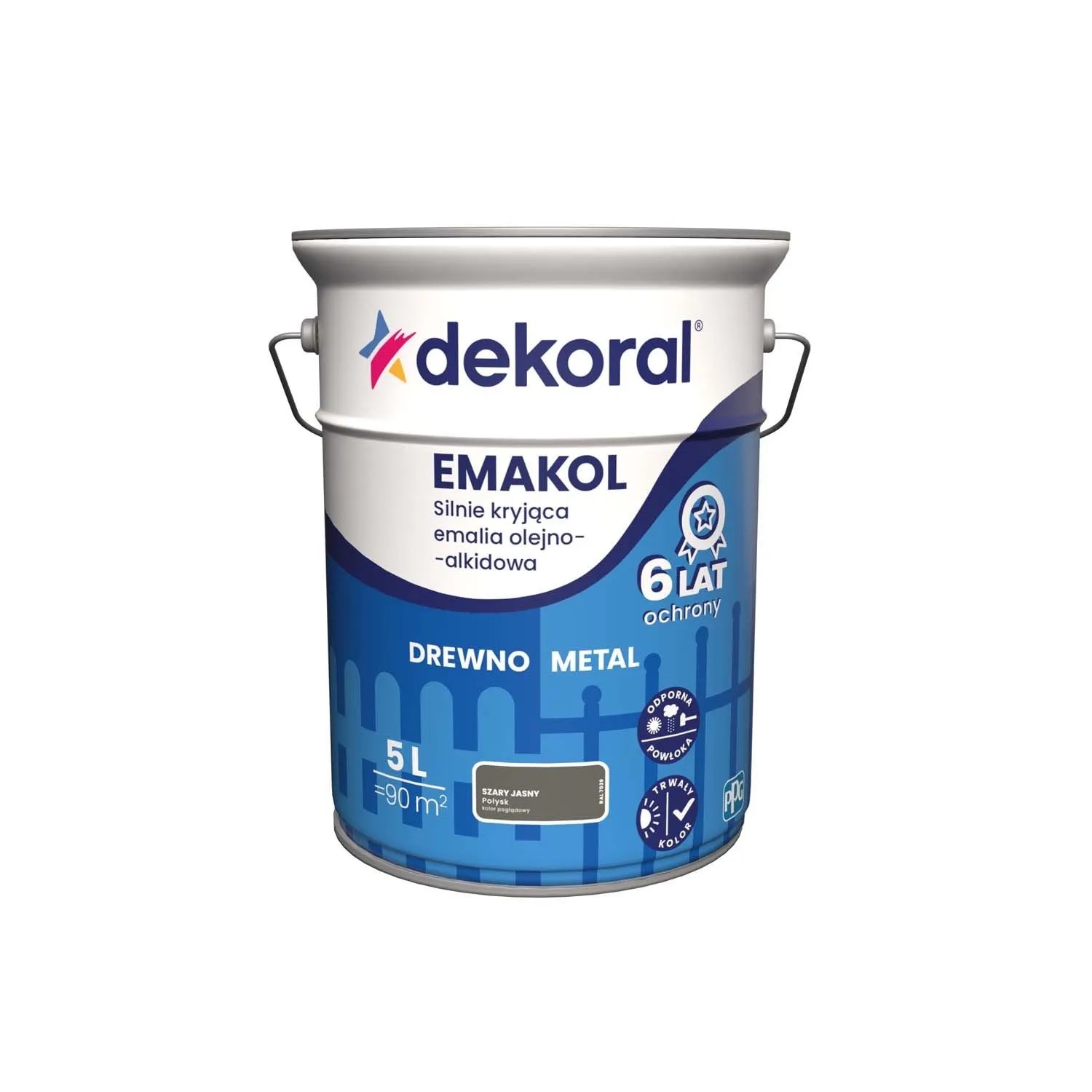 Dekoral Emalia Emakol Strong szara jasna 5 l