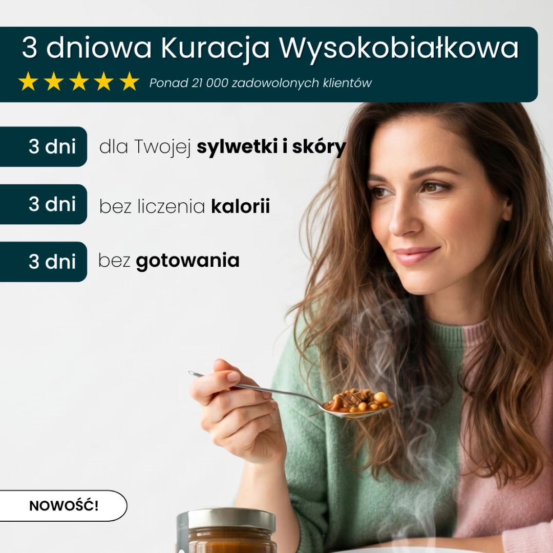 Weekendowa Kuracja Wysokobiałkowa (3 dni) (12 słoików, ok. 1200 kcal/dzień, min. 115g białka dziennie)