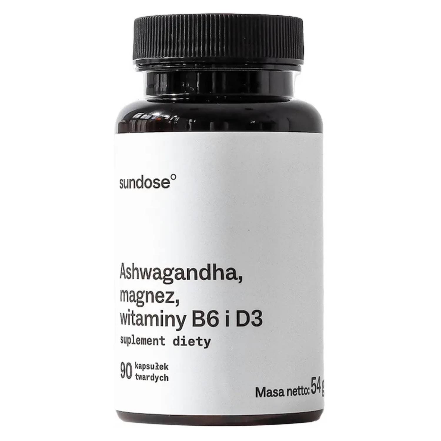 Sundose ashwagandha, magnez, witaminy b6 i d3, 90 kapsułek