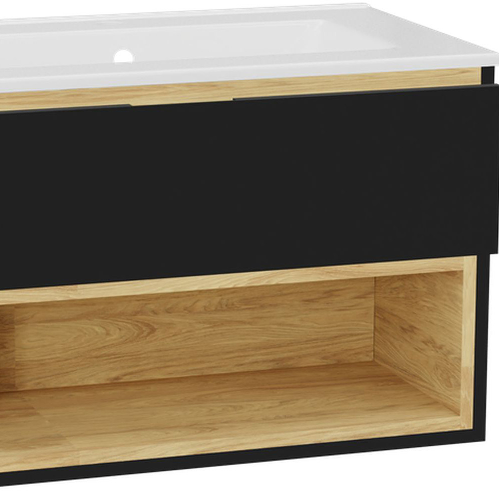 Excellent Tuto 2.0 korpus szafki 80x46.5x50 cm podumywalkowa wisząca czarna-dąb MLEX.2171.800.BKBL