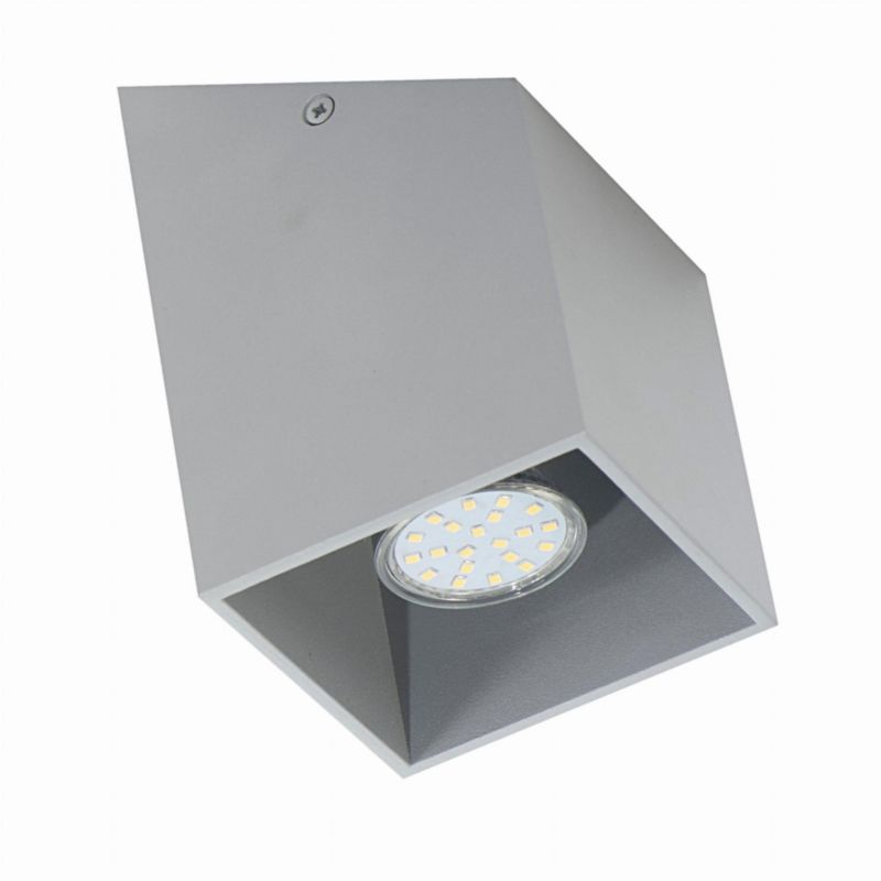 Spot oprawa sufitowa Lampex Rubik szary 1 x GU10 x 40W IP20 wym: 10 x 10 cm - 1 szt.