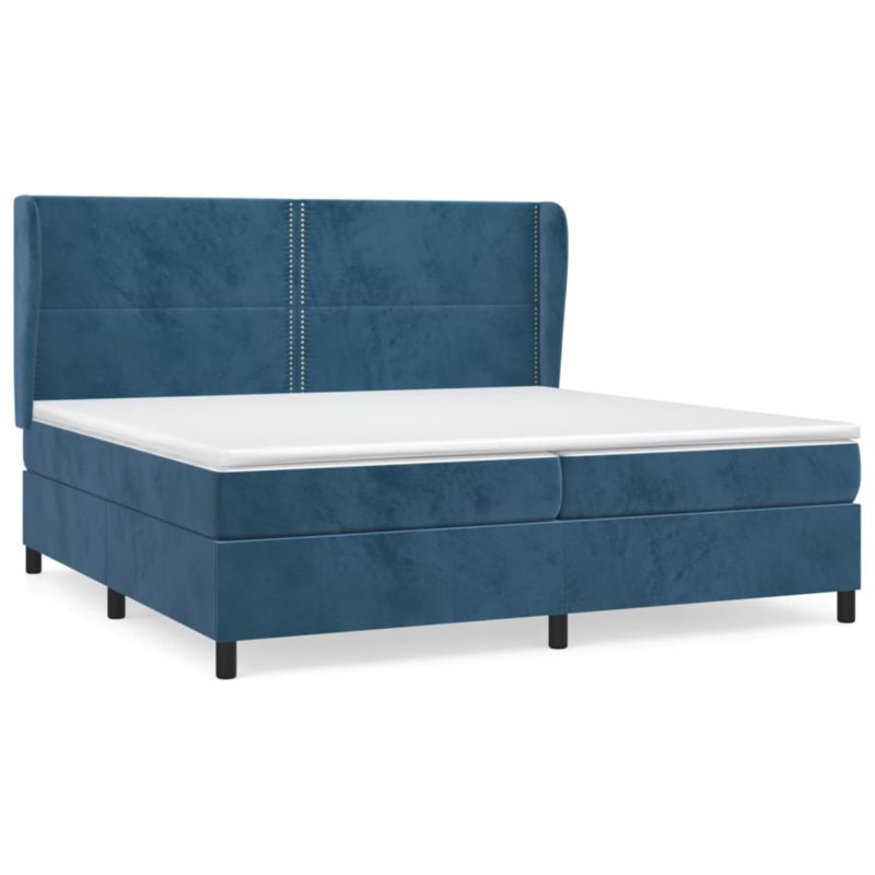 Łóżko z materacem WaszeMeble 200x200 cm niebieski WM-3129175 1 szt.