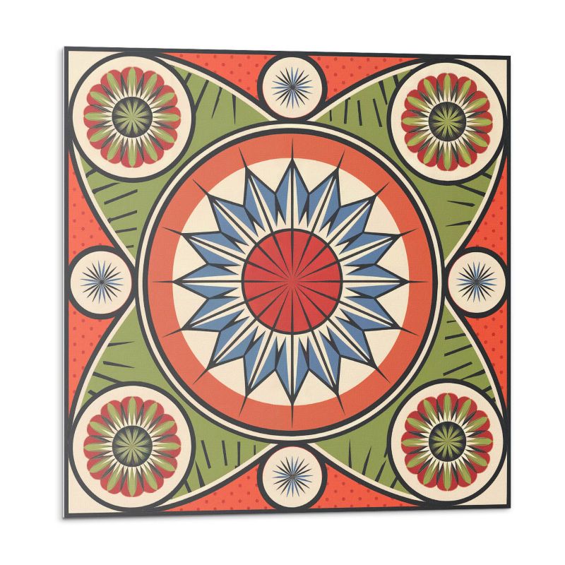 Kafelki samoprzylepne Wallfluent 50x50 cm Symetria z kwiatowymi motywami 4 szt.