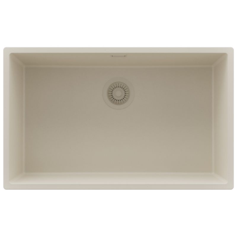 Zlewozmywak Londyn Slim PRIMAGRAN Nablatowy 76x47cm do Szafki od 80cm, Cały Beżowy + Syfon, S486, 1 szt.