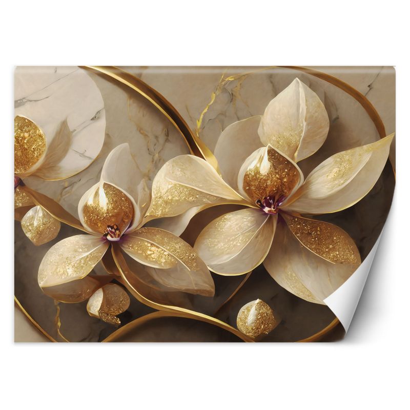 Fototapeta Feeby Kwiaty glamour złoty 450x315 1 szt