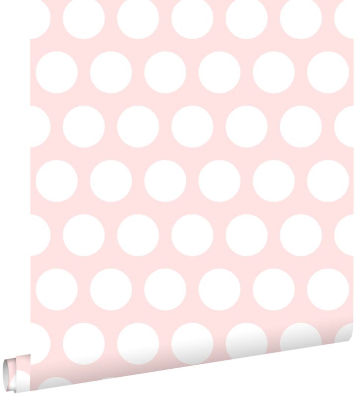 Tapeta ESTAhome kropki białymIjasnego różu 53 cm x 10.05 m - 1 rol.