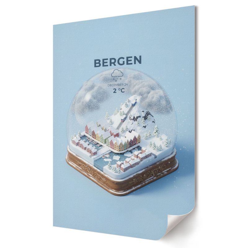 Plakat canvas Wallfluent Format A2 Kula śniegowa Bergen Artysta Jorn 1 szt.