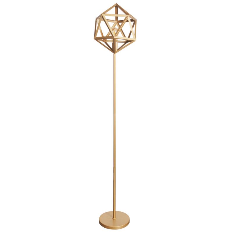 Lampa podłogowa stojąca Polux Denmark złota 1 x E27 x 20W wym: 165 x 35 x 35 cm - 1 szt.