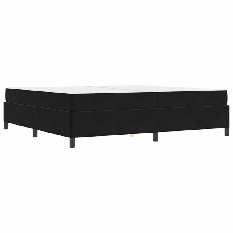 Łóżko z materacem WaszeMeble 200x220 cm Czarny tkanina WM-3399086 1 szt.