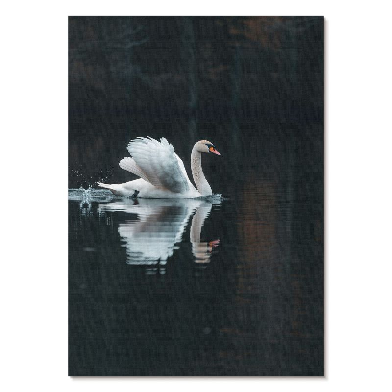 Plakat na Płótnie Tulup 59,4,x84 cm (A1) Łabędź w wodzie Do sypialni, salonu, biura 1 szt.