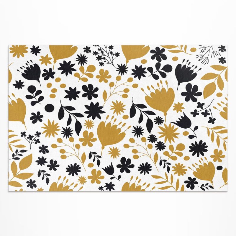 Dywan Winylowy Zewnętrzny Wallfluent 140x210 cm Ilustracja kwiatów i liści na łące 1 szt.