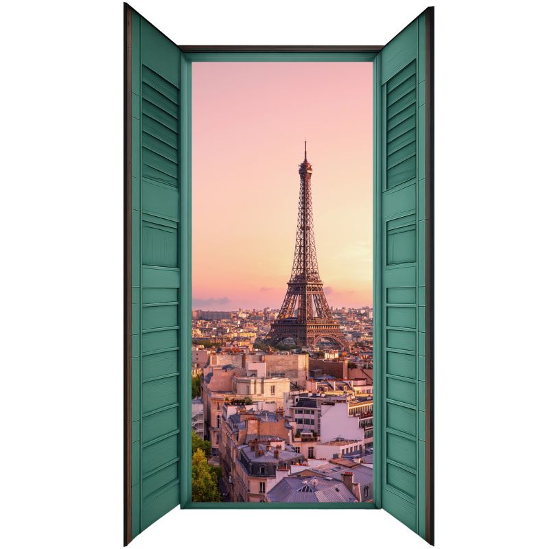 Naklejka ścienna 3D Wallfluent Miejskie okno 36x60 cm Efekt Głębi Boho 1 rol.