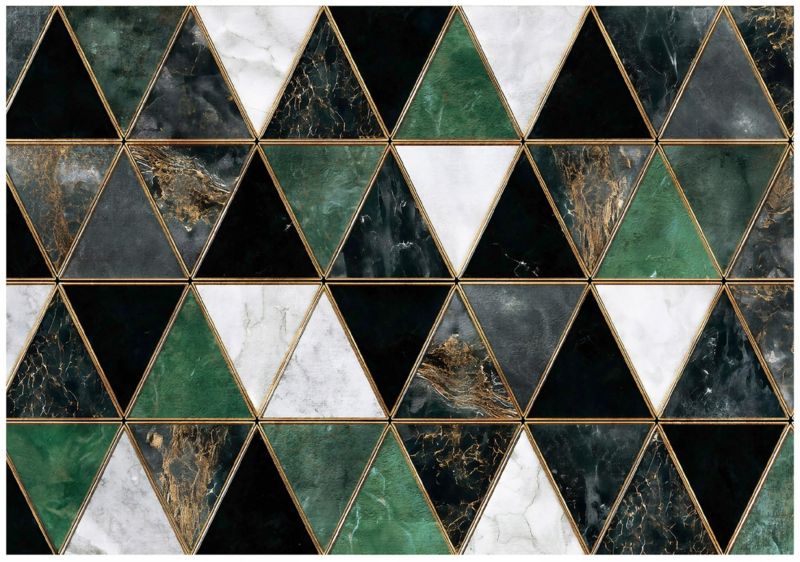 Fototapeta WALLARENA Do Sypialni Salonu Na Flizelinie Abstrakcja Glamour Geometryczna Zielony 416x254 cm 16521VEXXXL 1 szt.