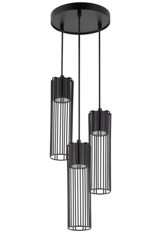 Lampa wisząca Sigma Lighting Fobia 2403 czarna dekoracyjna 3xGU10 x 1 szt.