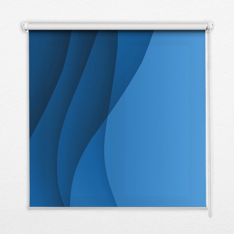 Roleta Wewnętrzna Tulup 110x140 cm Niebieskie Fale Montaż do ściany/sufitu 1 szt.