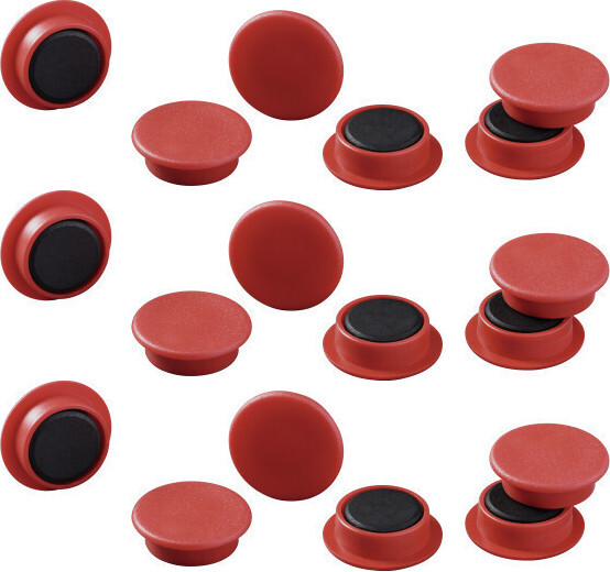 2x Magnesy do tablic Durable, 21mm, 20 sztuk, czerwony