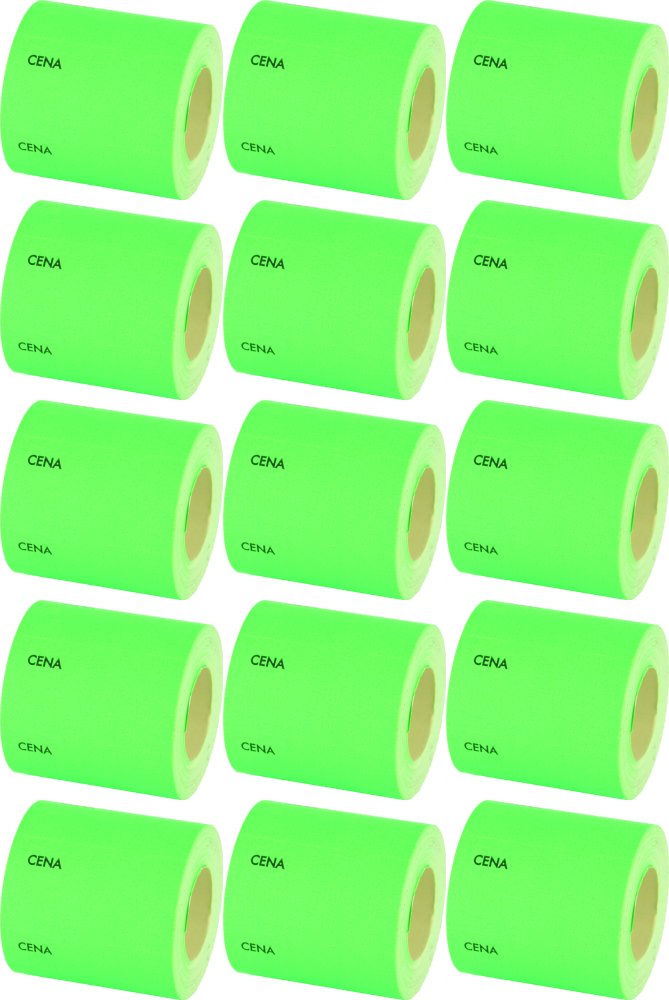15x Etykiety cenowe Studio Cen, 400 etykiet, 55x30mm, z nadrukiem "cena", zielony