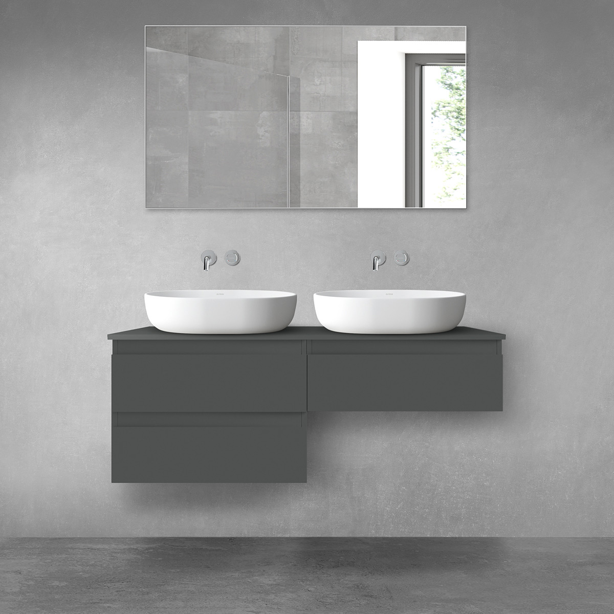 Oltens Vernal zestaw mebli łazienkowych 120 cm z blatem grafit mat 68234400 - Wysyłka w 24h