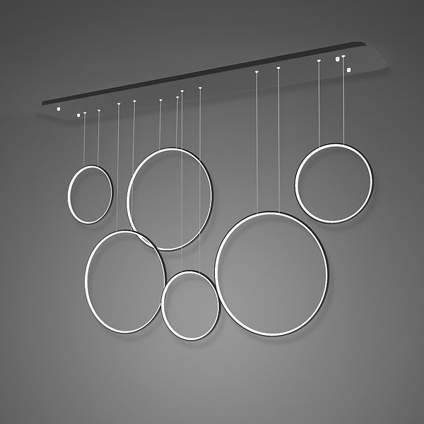 Darmowa Dostawa - Lampa wisząca 6x130 W czarny Altavola Design Ledowe Okręgi LA076P180in3kblack