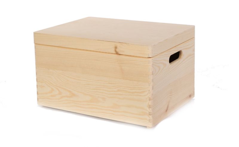 Skrzynka drewniana MODO24 z wiekiem i uchwytami 40 x 30 cm naturalna 1 szt.