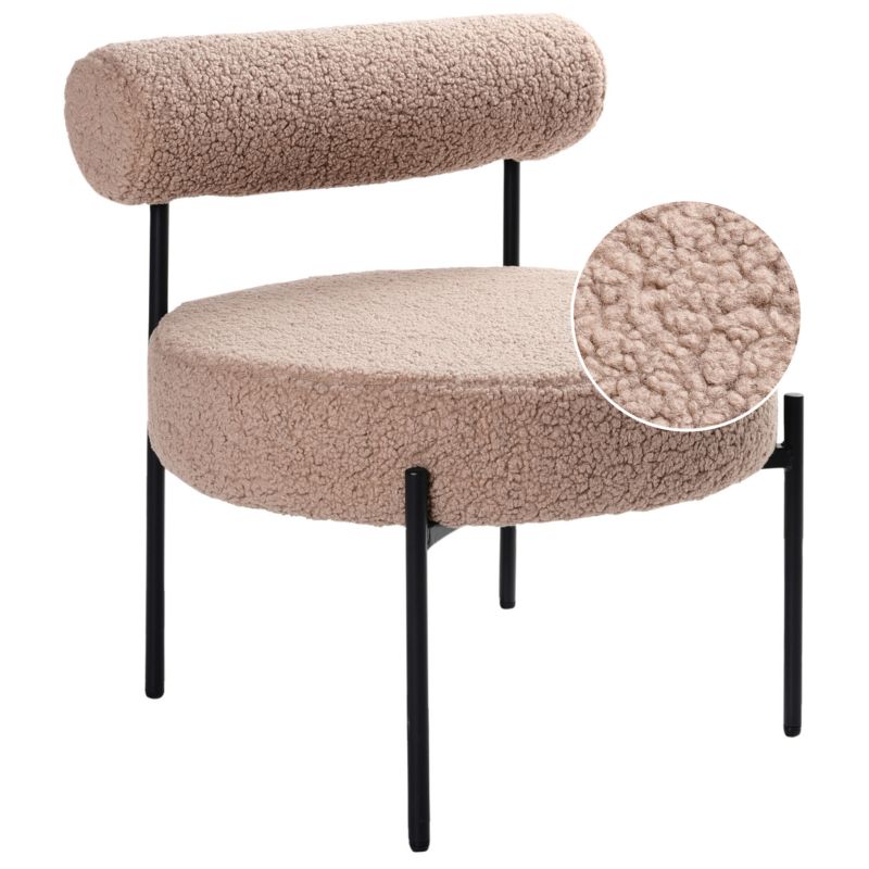 Fotel Alpha Boucle Beżowoszary 1 szt.