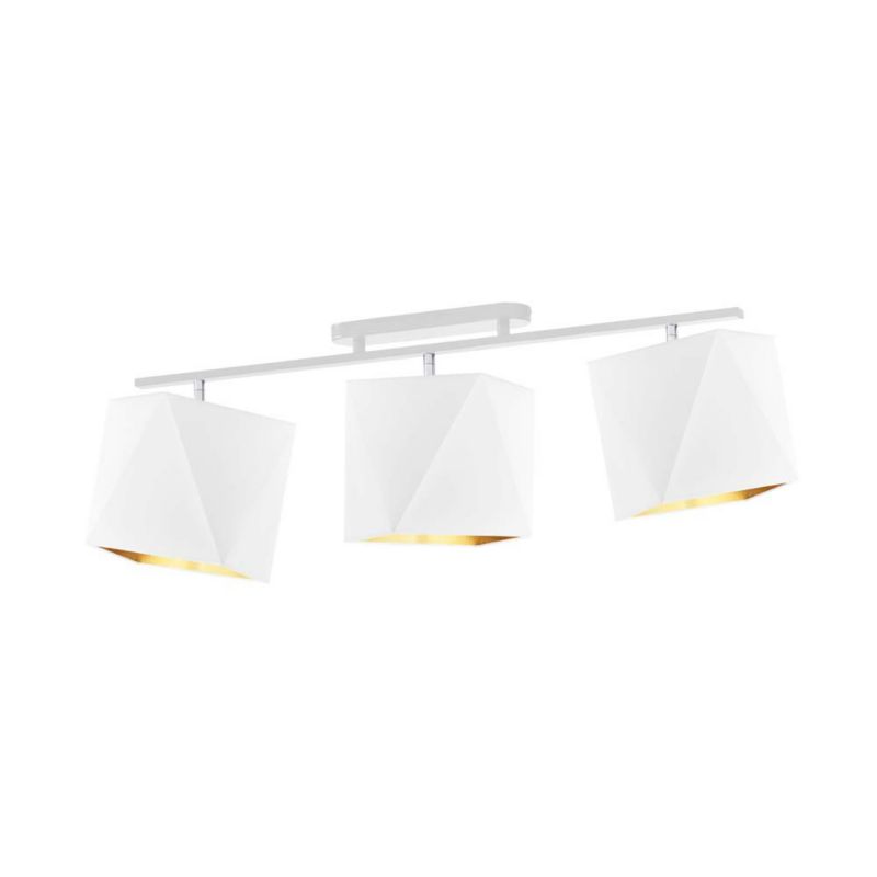 Lampa Volta Light Factory żyrandol plafon sufitowa z abażurami diament Biały ze złotem BELARUS P3 1szt.