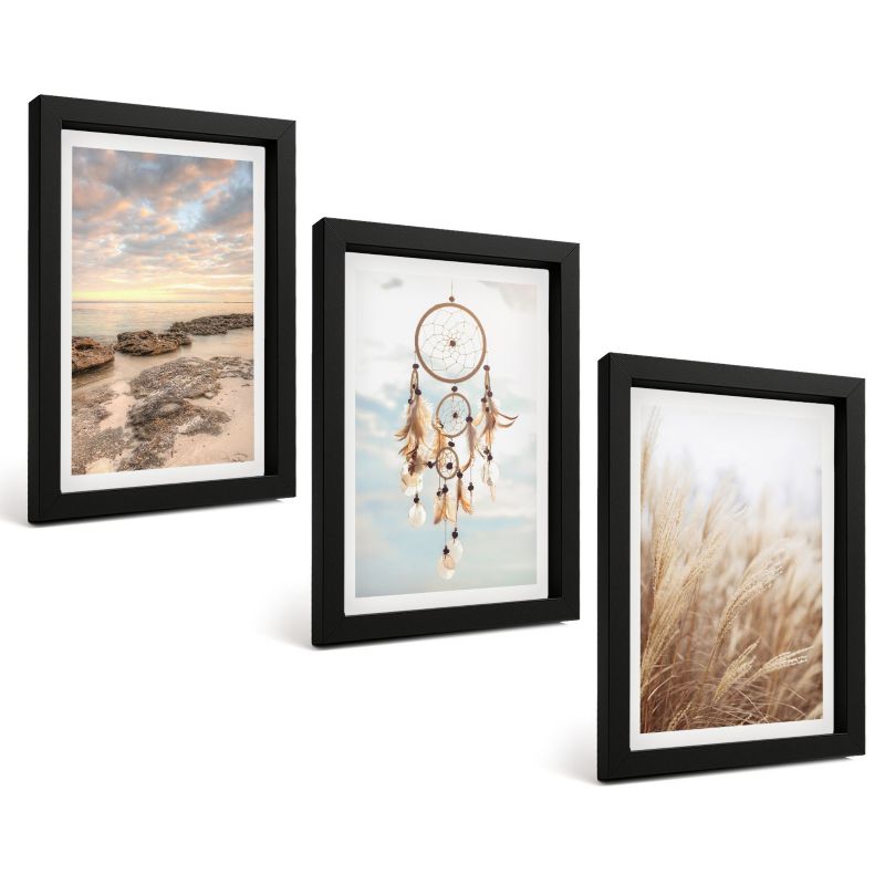 Trzyczęściowy Zestaw Obrazów ArtPrintCave 20x30 cm Czarna rama Morze chmury łapacz snów trawa 1 kpl.