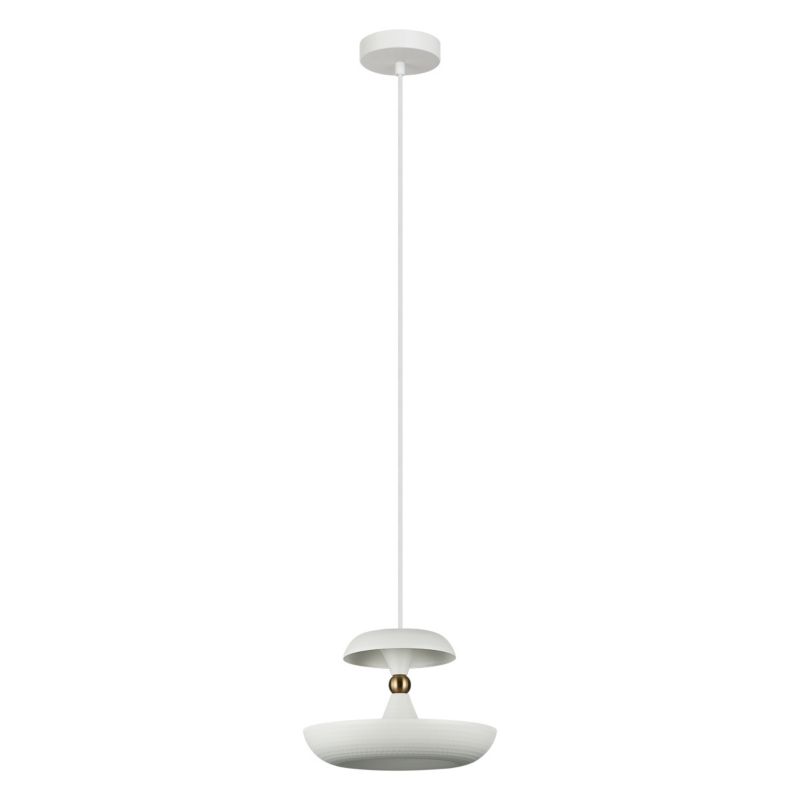 Lampa wisząca mały złoty detal Italux Marina biała 1xE27x40W IP20 wym:89x26x26cm - 1 szt.