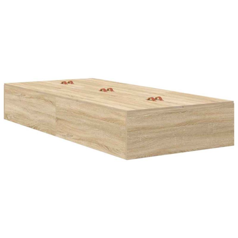 Rama łóżka WaszeMeble 100x200 cm Dąb sonoma drewno WM-3335351 1 szt.