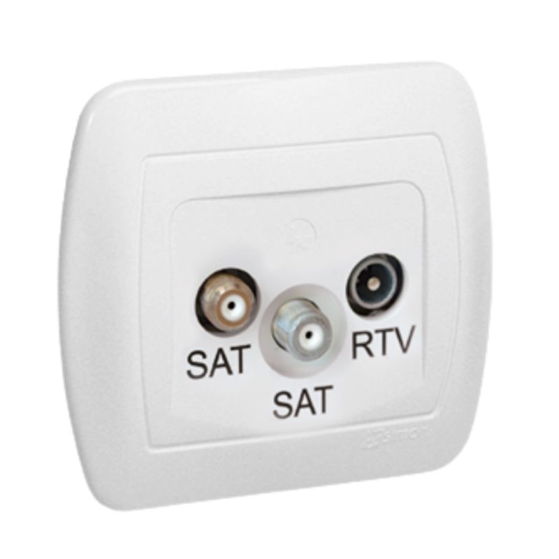 Kontakt Gniazdo Antenowe Rtv-Sat Satelitarne Simon Biały Azar+Sat3.1-P2/11 1Szt.