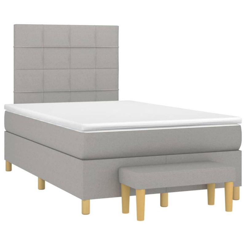 Łóżko kontynentalne WaszeMeble 120x200 cm jasnoszare WM-3137141 1 szt.