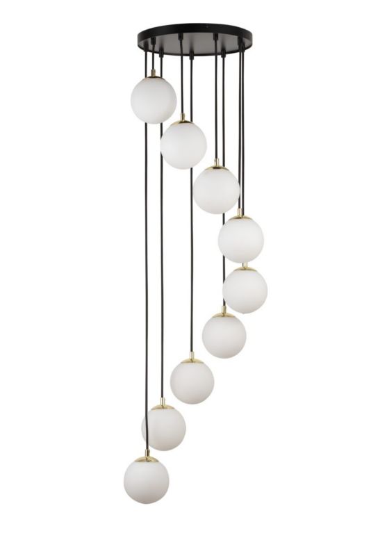 Lampa wisząca Sigma Lighting Piano 4902 czarno-biała-mosiądzowany dekoracyjna 9xG9 x 1 szt.