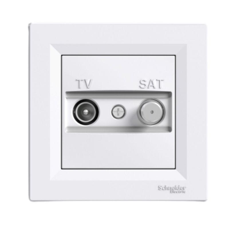 Gniazdo Antenowe Tv - Sat Końcowe 1 Db Białe Schneider Asfora Eph3400121 1szt.