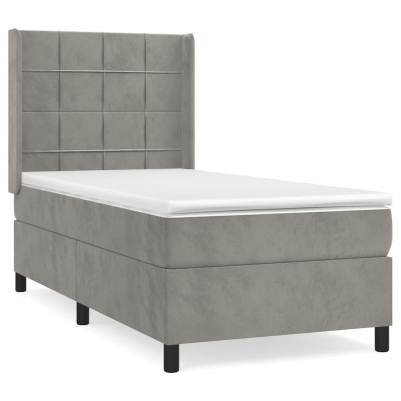 Łóżko kontynentalne WaszeMeble 90x200 cm jasnoszare WM-3132657 1 szt.