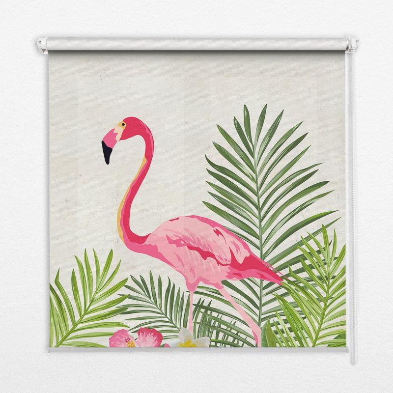 Roleta Przepuszczające Światło Tulup 150x140 cm Flamingi Przy Liściach Montaż do ściany/sufitu 1 szt.