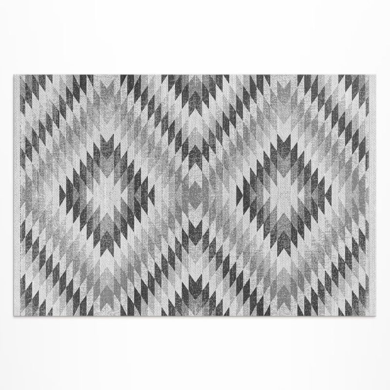 Dywan Winylowy Zewnętrzny Wallfluent 150x225 cm Szary geometryczny wzór imitacja tkaniny 1 szt.