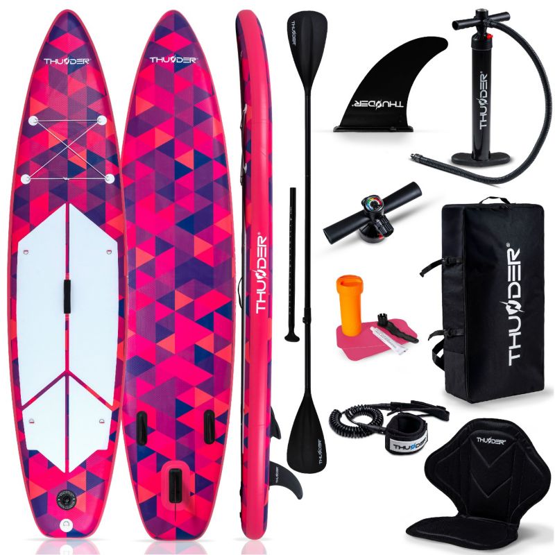 Deska SUP 320 cm pompowana do pływania Thunder wytrzymała zestaw z siedziskiem wiosłem i plecakiem 1szt.